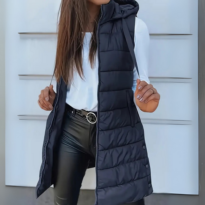 Nolvyre | Femme Gilet Long à Capuche Matelassé - Image 7