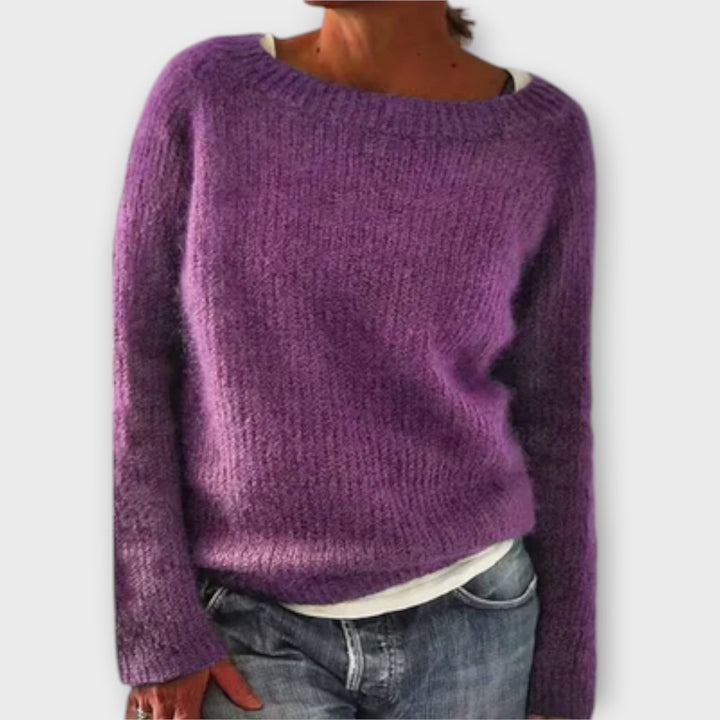 Norvaine | Pull Femme Col Bateau Tricoté Coupe Relax - Mustard - Image 5