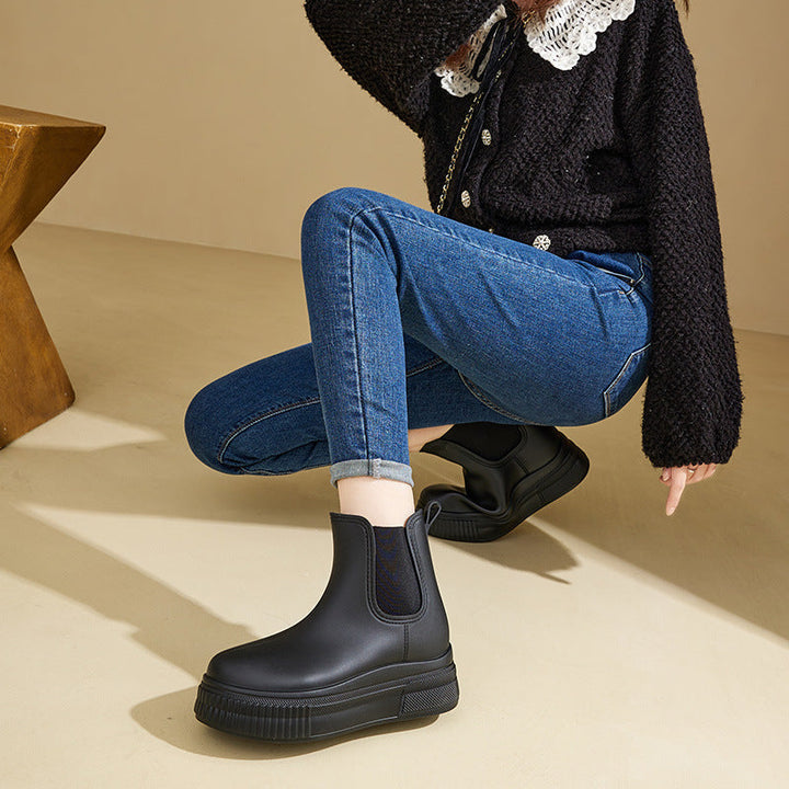 Névalie | Femme Bottines Chelsea Imperméables Plateforme - Olive Green - Image 11