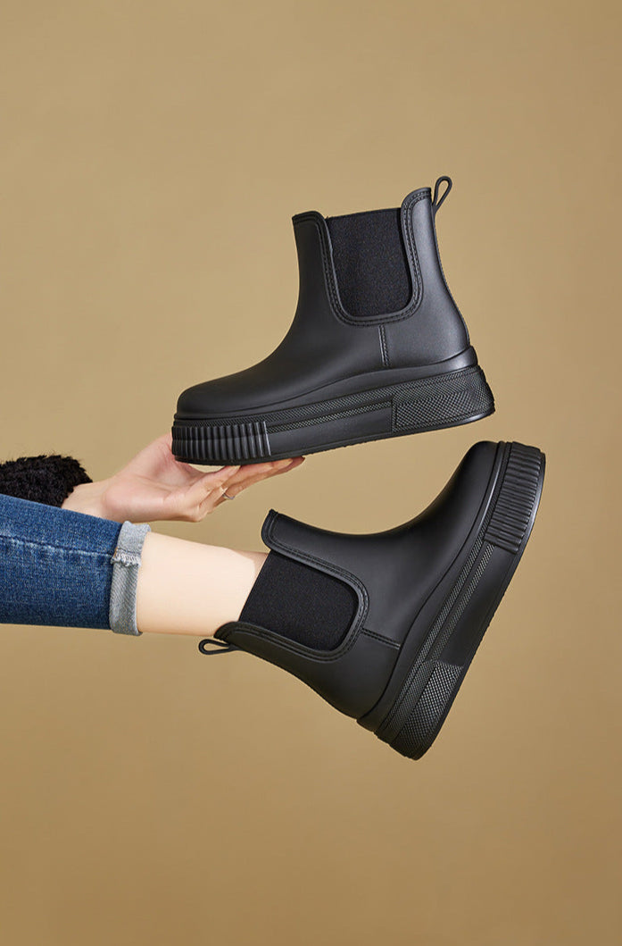 Névalie | Femme Bottines Chelsea Imperméables Plateforme - Olive Green - Image 12