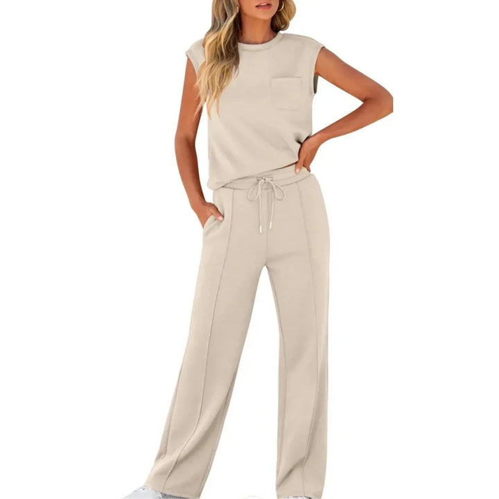 Névonde | Femme Ensemble Détente Haut &amp; Pantalon Large - Black - Image 9