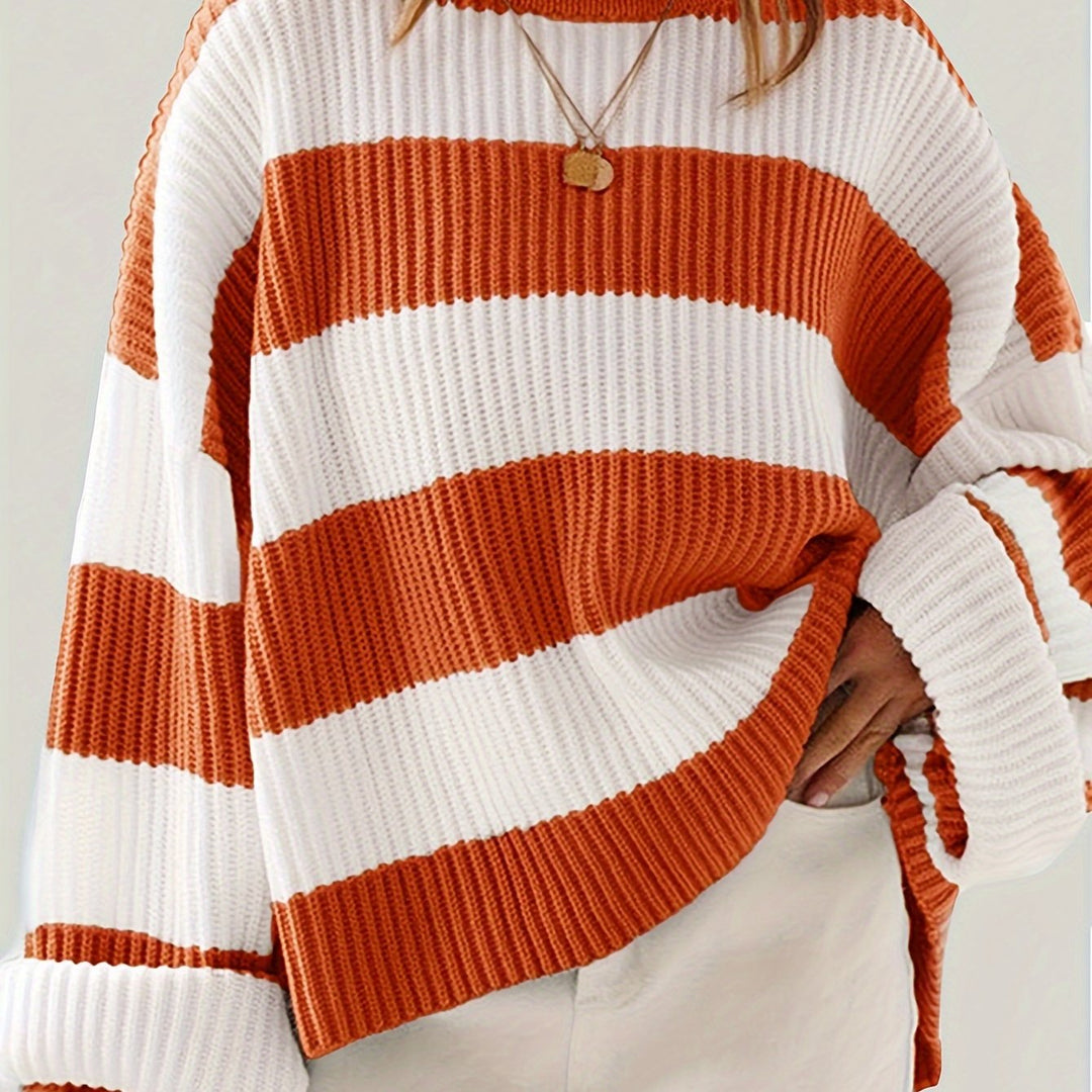 Olviane | Pull Rayé Oversize Femme Col Rond - Image 13