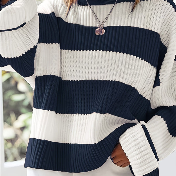 Olviane | Pull Rayé Oversize Femme Col Rond - Image 14