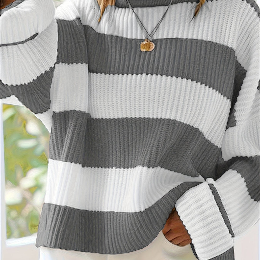 Olviane | Pull Rayé Oversize Femme Col Rond - Image 15