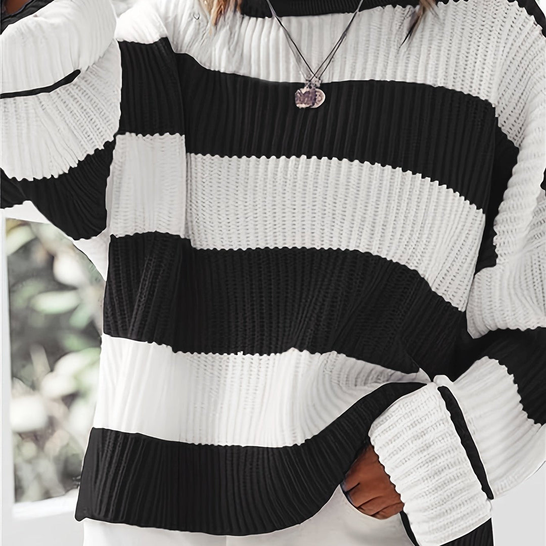 Olviane | Pull Rayé Oversize Femme Col Rond - Image 16