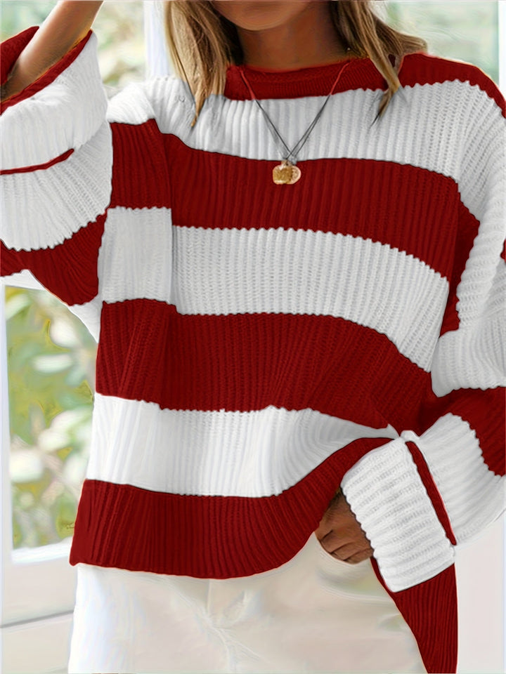 Olviane | Pull Rayé Oversize Femme Col Rond - Image 4