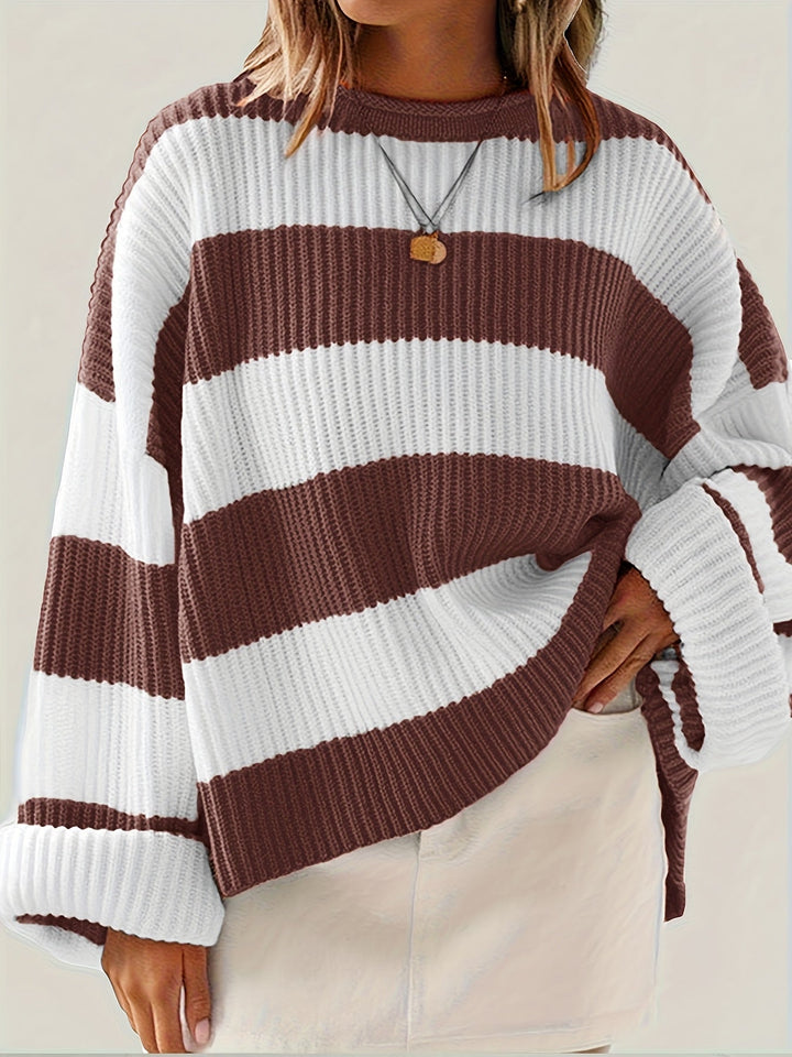 Olviane | Pull Rayé Oversize Femme Col Rond - Image 7