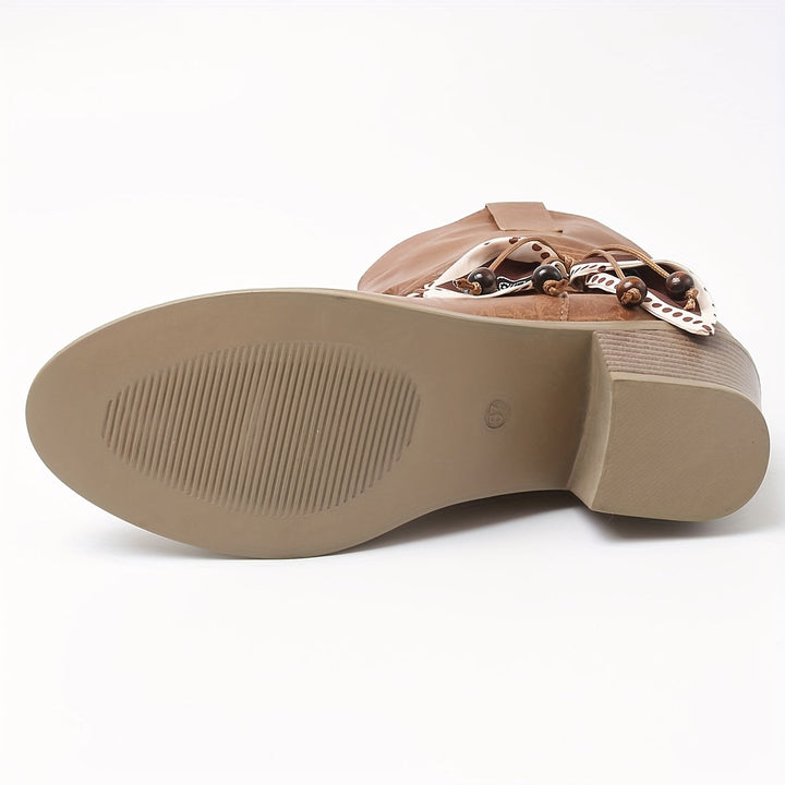 Orlévane | Femme Bottines Western Slouch à Talon - Brown - Image 9