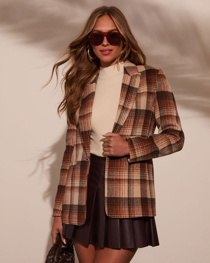 Orlévyne | Blazer à Carreaux Femme Oversize Tartan - Red - Image 10