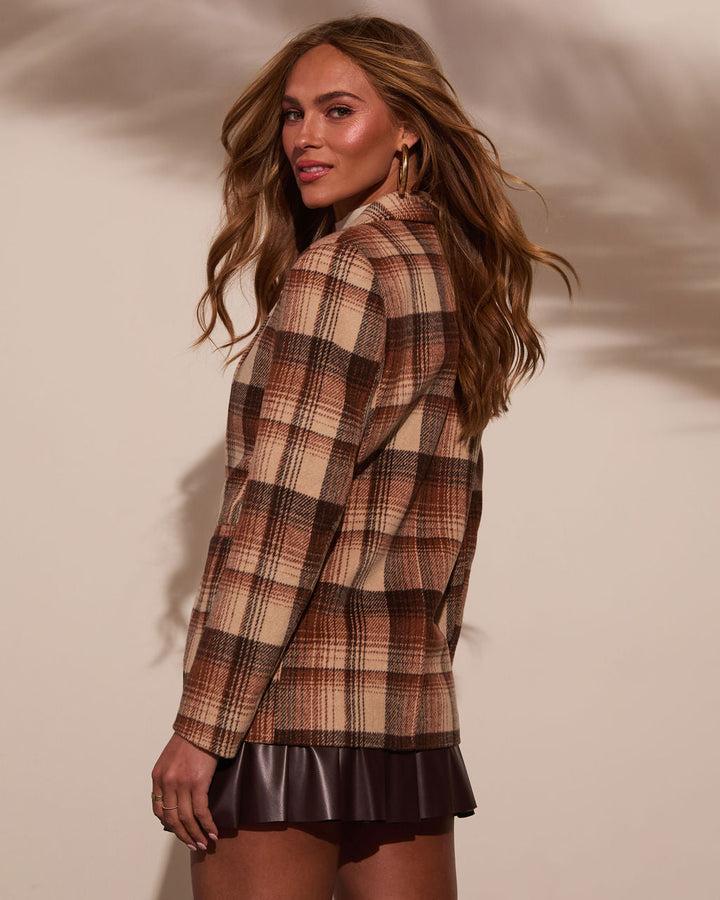 Orlévyne | Blazer à Carreaux Femme Oversize Tartan - Red - Image 9