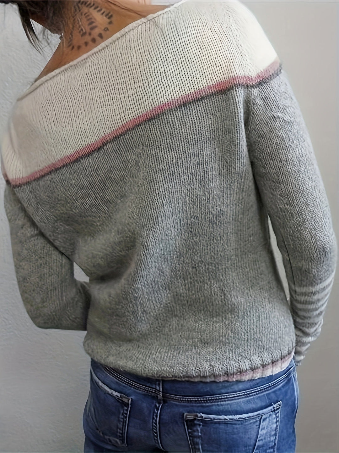 Orvaine | Pull Femme Col Bateau Color Block - Image 10
