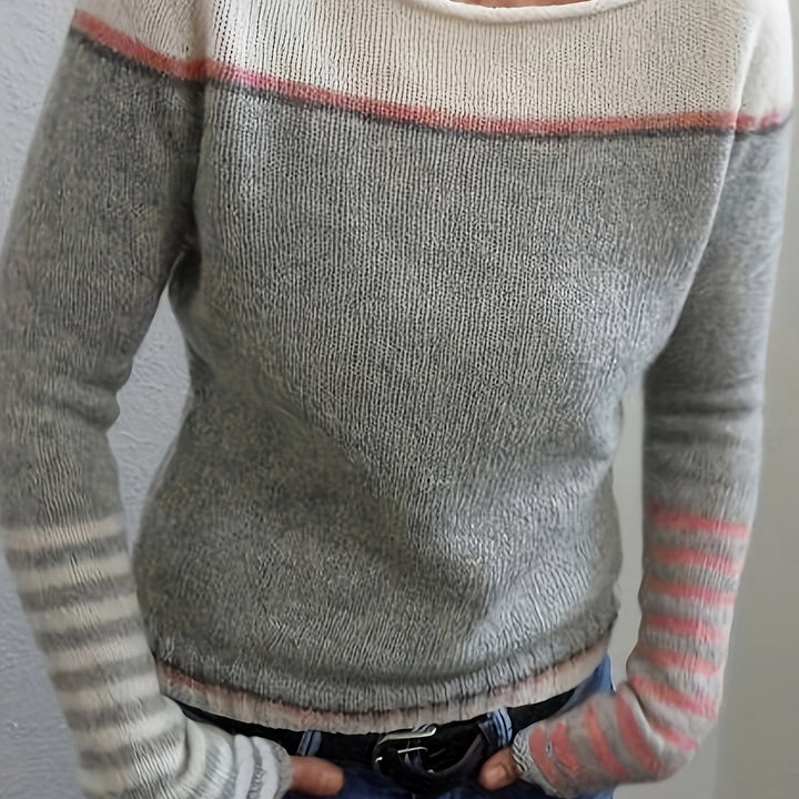 Orvaine | Pull Femme Col Bateau Color Block - Image 11