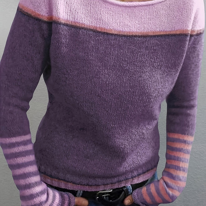 Orvaine | Pull Femme Col Bateau Color Block - Image 14