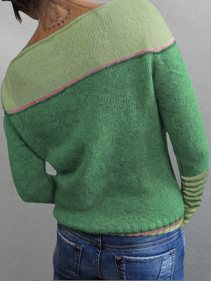 Orvaine | Pull Femme Col Bateau Color Block - Image 5
