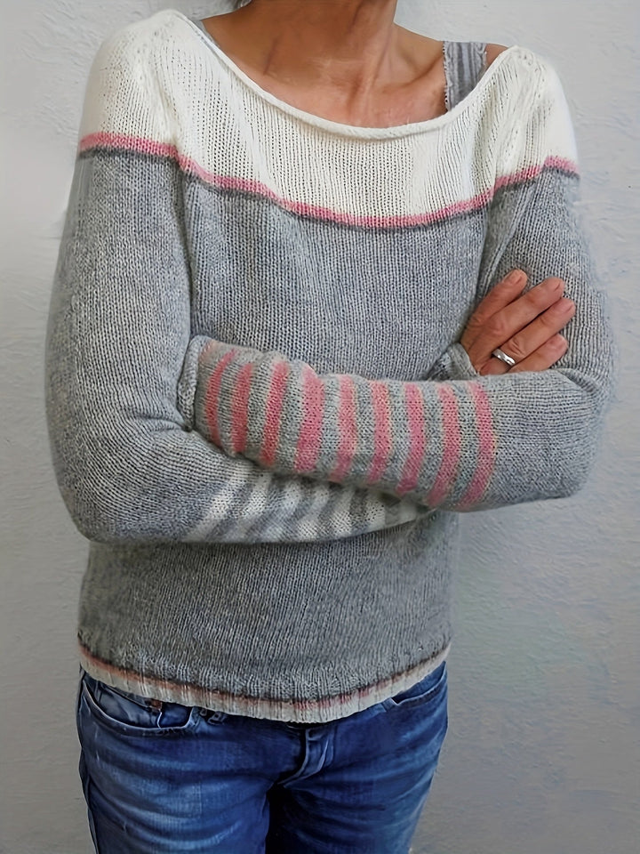 Orvaine | Pull Femme Col Bateau Color Block - Image 6