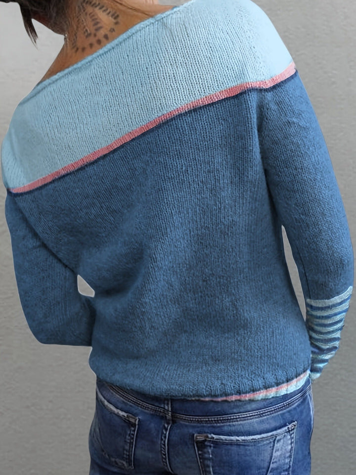 Orvaine | Pull Femme Col Bateau Color Block - Image 7