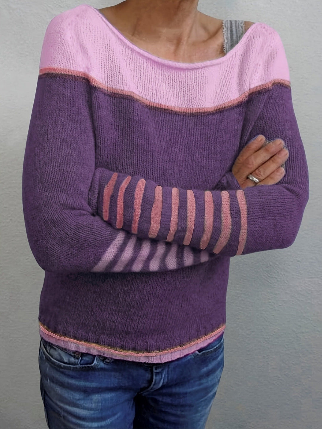 Orvaine | Pull Femme Col Bateau Color Block - Image 8