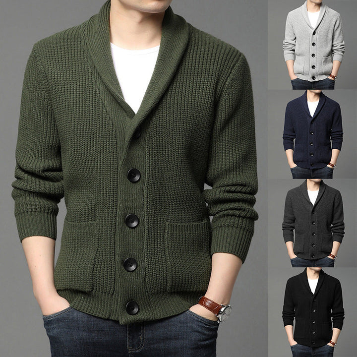 Orvald | Homme Cardigan Col Châle Grosse Maille - Image 1
