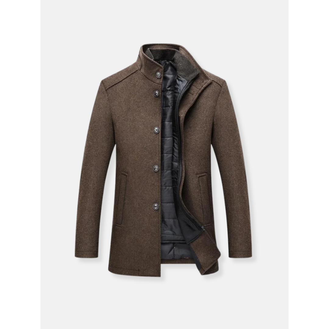 Orvald | Manteau Homme Hiver Col Montant - Brown - Image 1