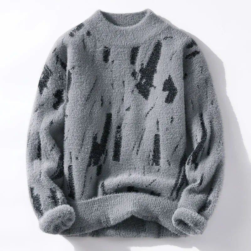 Orvald | Pull Homme Col Montant Motif Graffiti Hiver - Image 2
