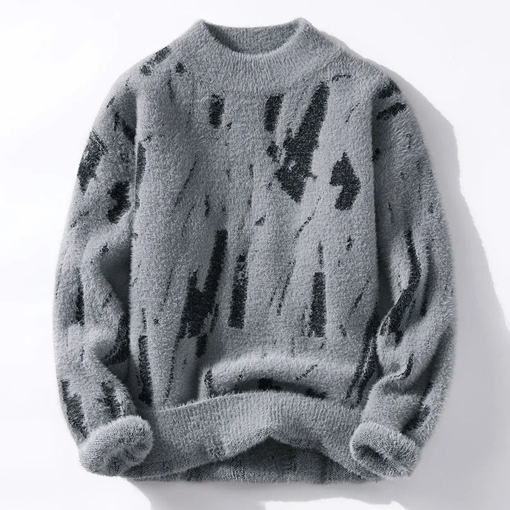 Orvald | Pull Homme Col Montant Motif Graffiti Hiver - Image 2