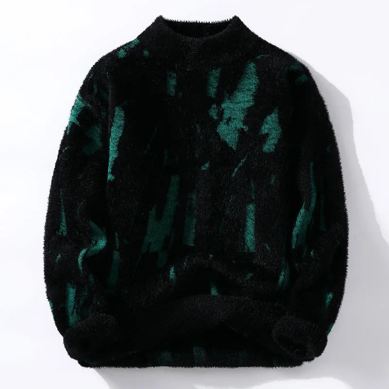 Orvald | Pull Homme Col Montant Motif Graffiti Hiver - Image 3