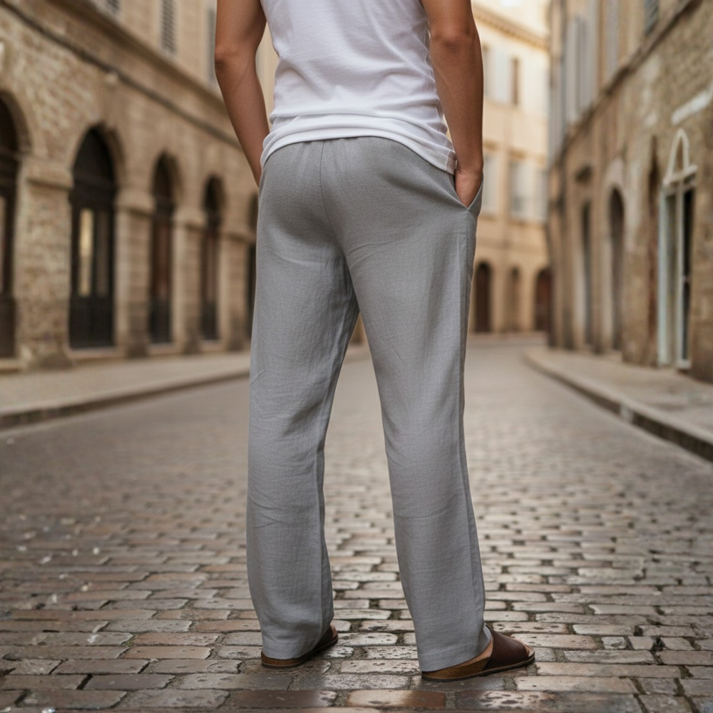 Orvand | Homme Pantalon Large à Cordon - Light Grey - Image 2