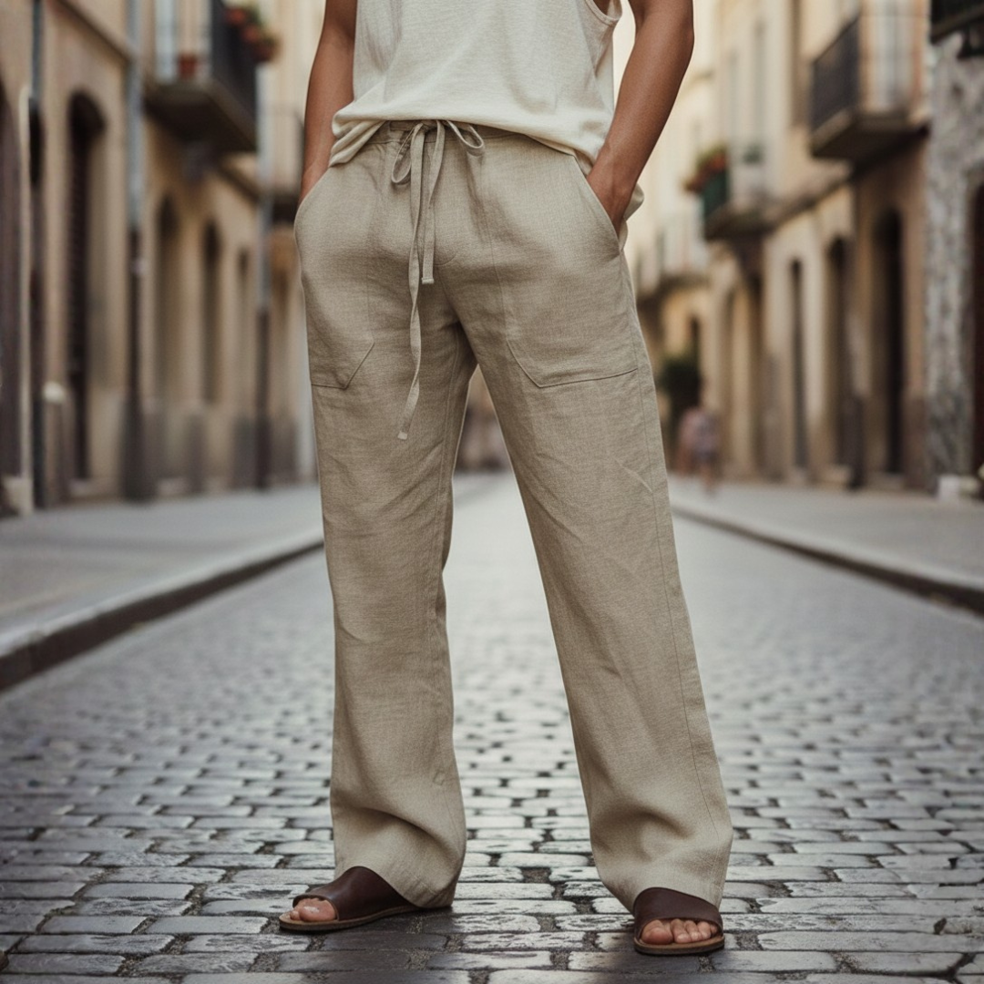Orvand | Homme Pantalon Large à Cordon - Light Grey - Image 5