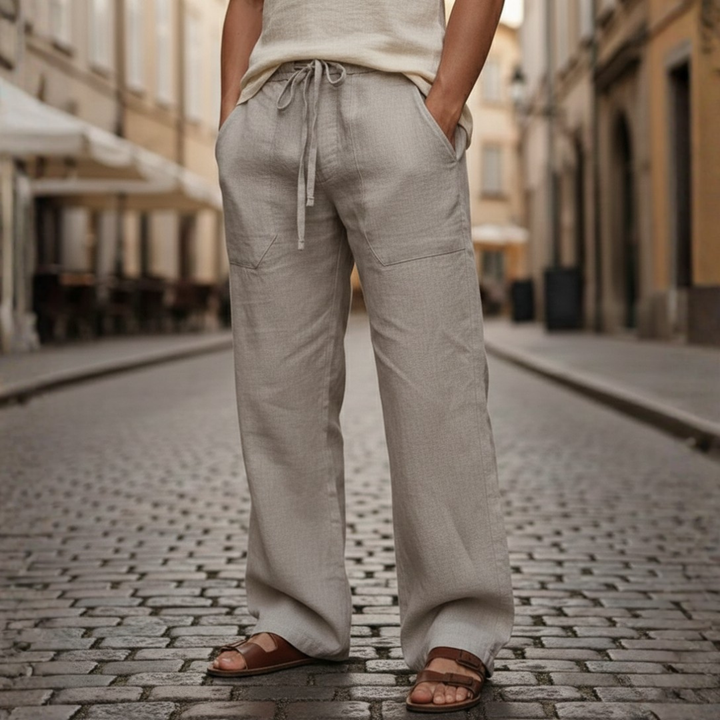 Orvand | Homme Pantalon Large à Cordon - Light Grey - Image 9