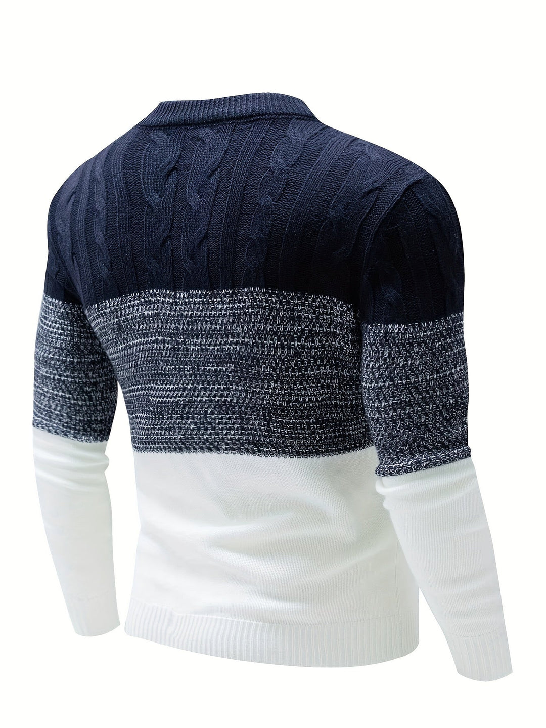 Dravec | Homme Pull Col Rond Color Block Torsadé — vue 3