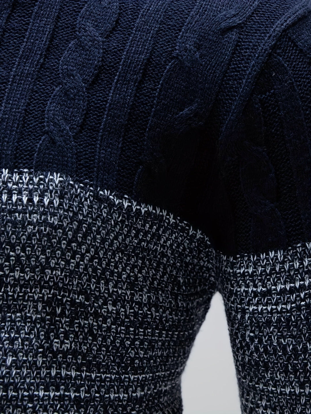 Dravec | Homme Pull Col Rond Color Block Torsadé — vue 4
