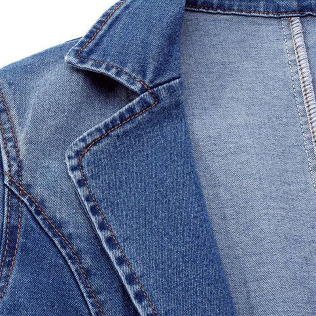 Orvyne | Femme Blazer en Jean Décontracté - Blue - Image 4