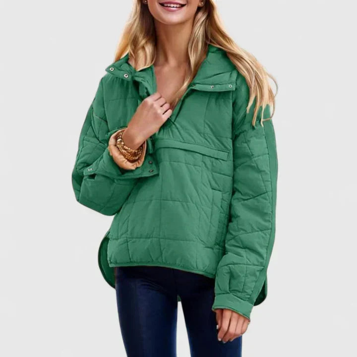 Orwande | Doudoune Femme Matelassée Pull-Over - Green - Image 1