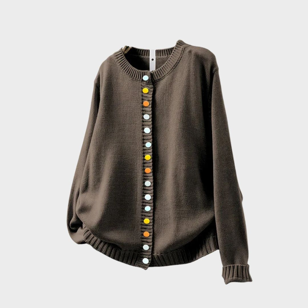 Pascaline | Gilet en Maille Femme Boutons Colorés - Image 2