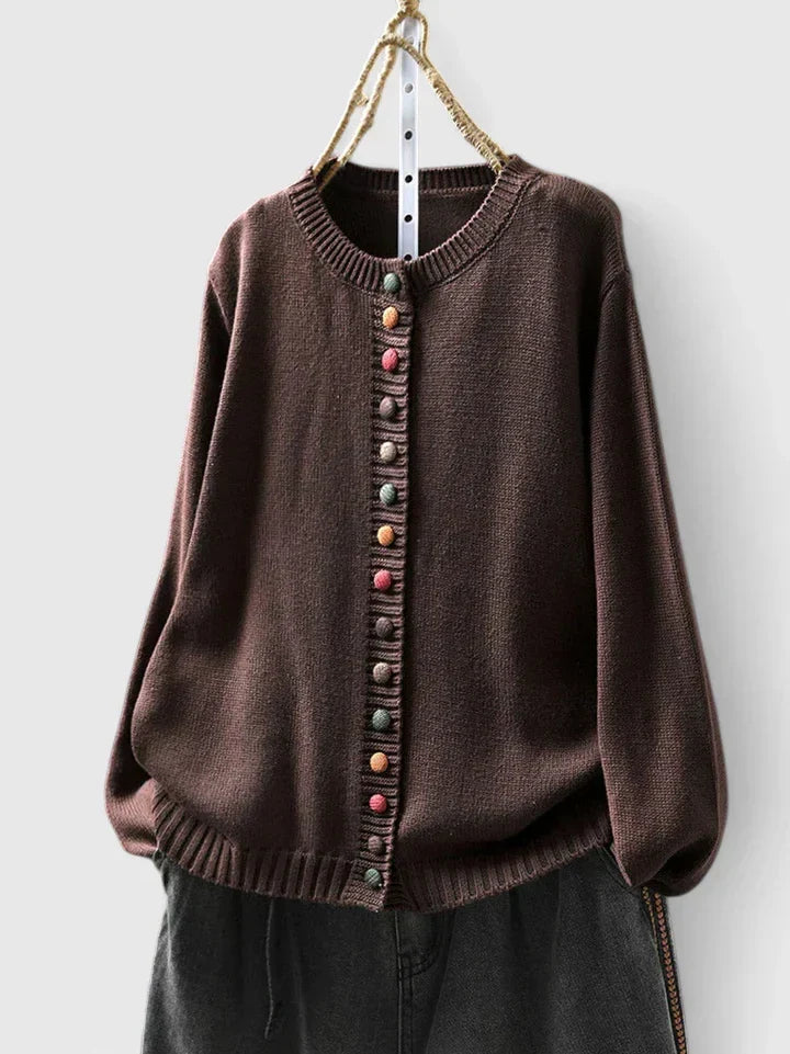 Pascaline | Gilet en Maille Femme Boutons Colorés - Image 3