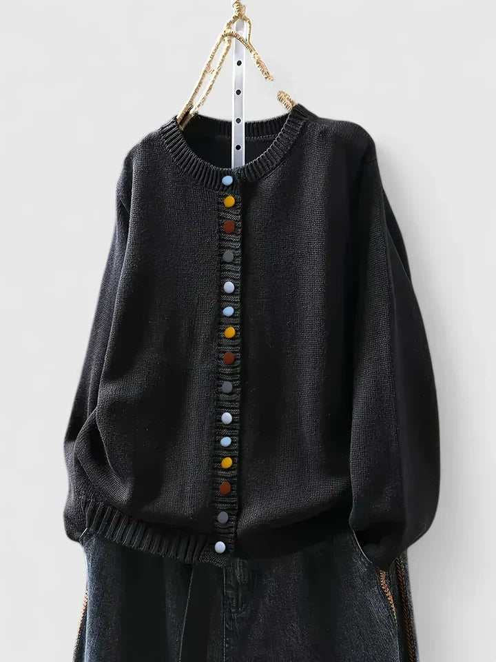 Pascaline | Gilet en Maille Femme Boutons Colorés - Image 5