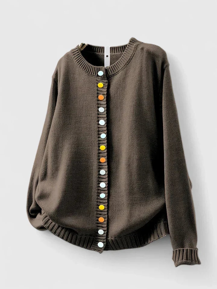 Pascaline | Gilet en Maille Femme Boutons Colorés - Image 7