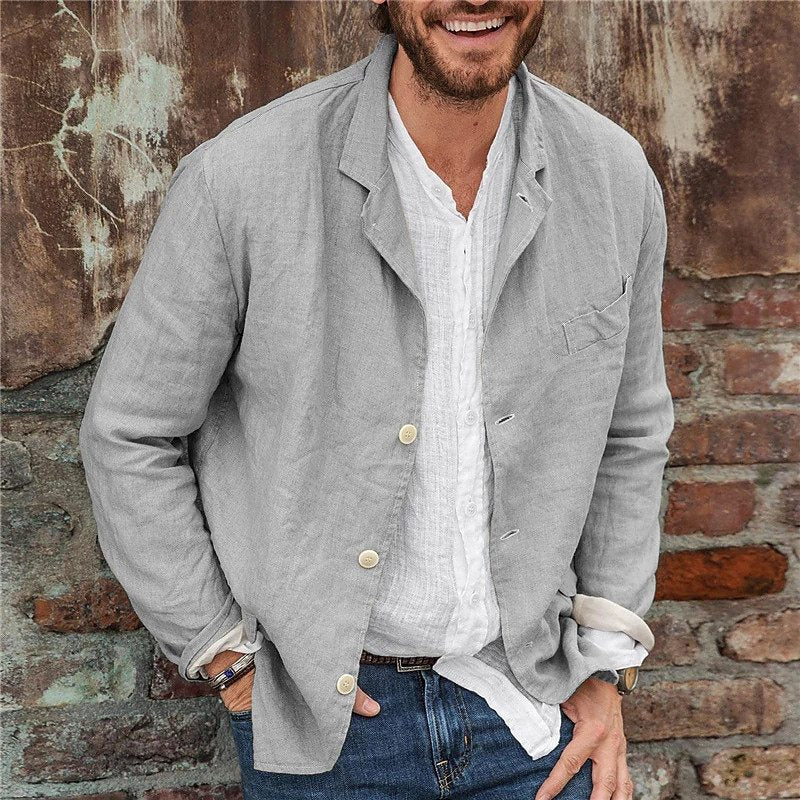Arvael | Blazer Homme Lin Décontracté Coupe Relax — vue 10