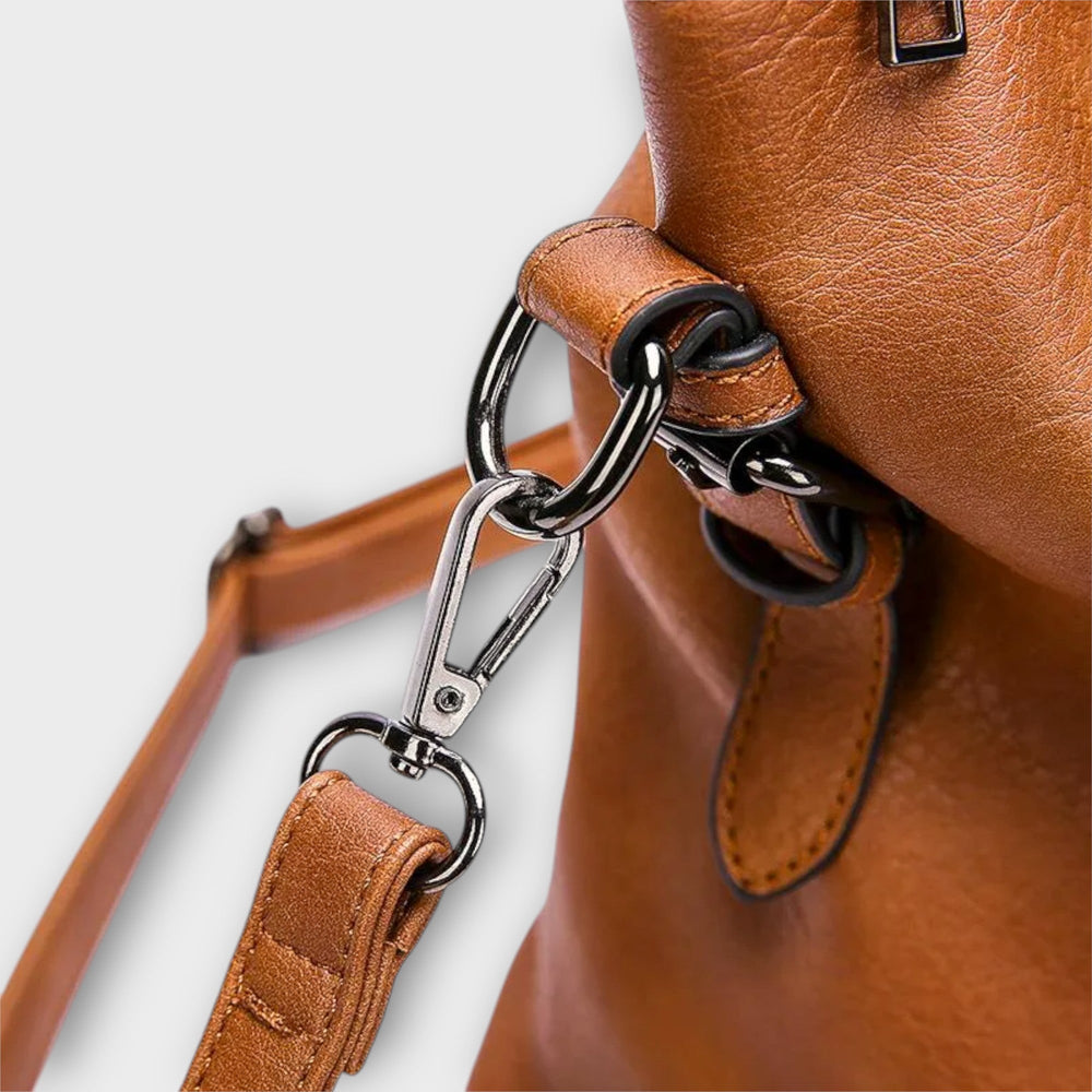 Perseida | Women's Brown Handbag with Adjustable Strap - Image 2