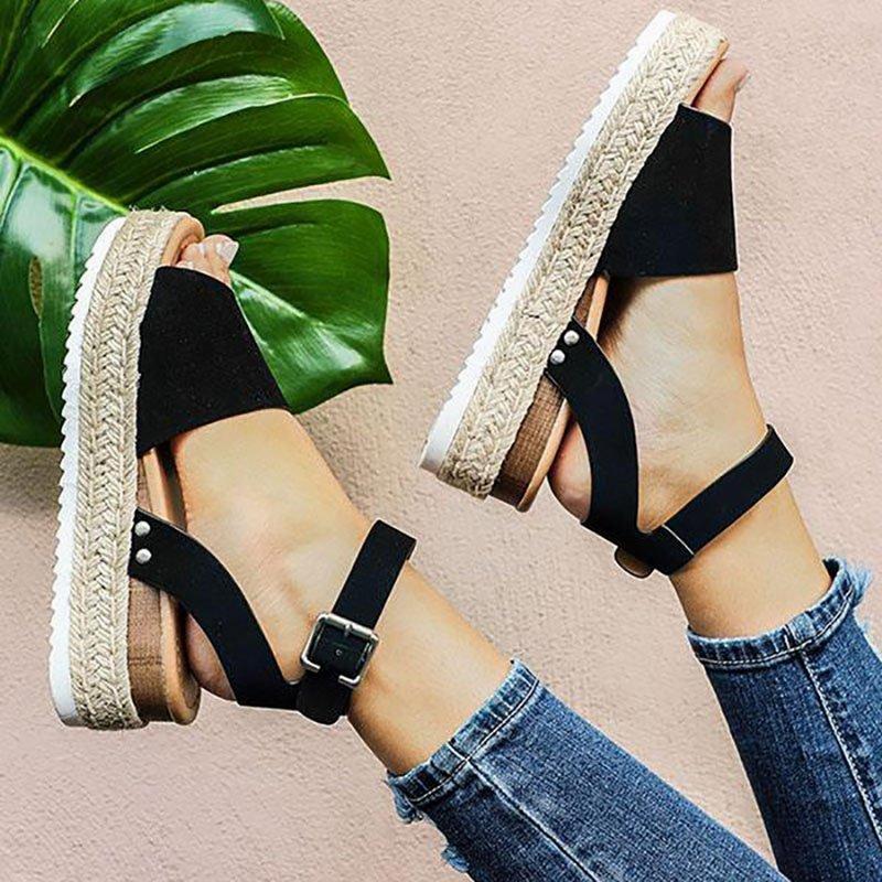 Raffine | Women's Espadrille Platform Sandal Ankle Strap - Camel - Image 2