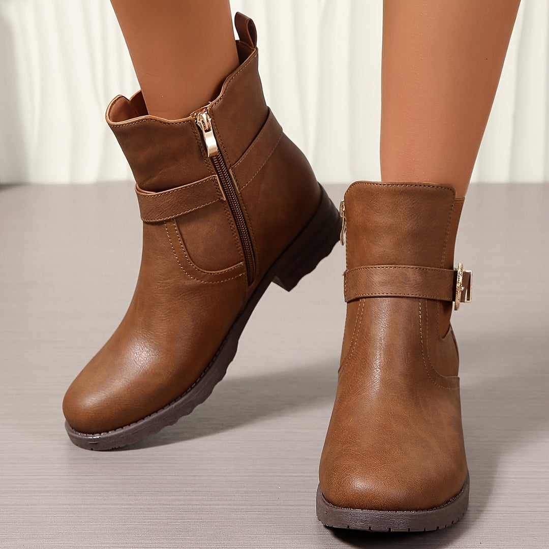 Ravelde | Femme Bottines Boucle Western Style Cavalière - Brown - Image 5