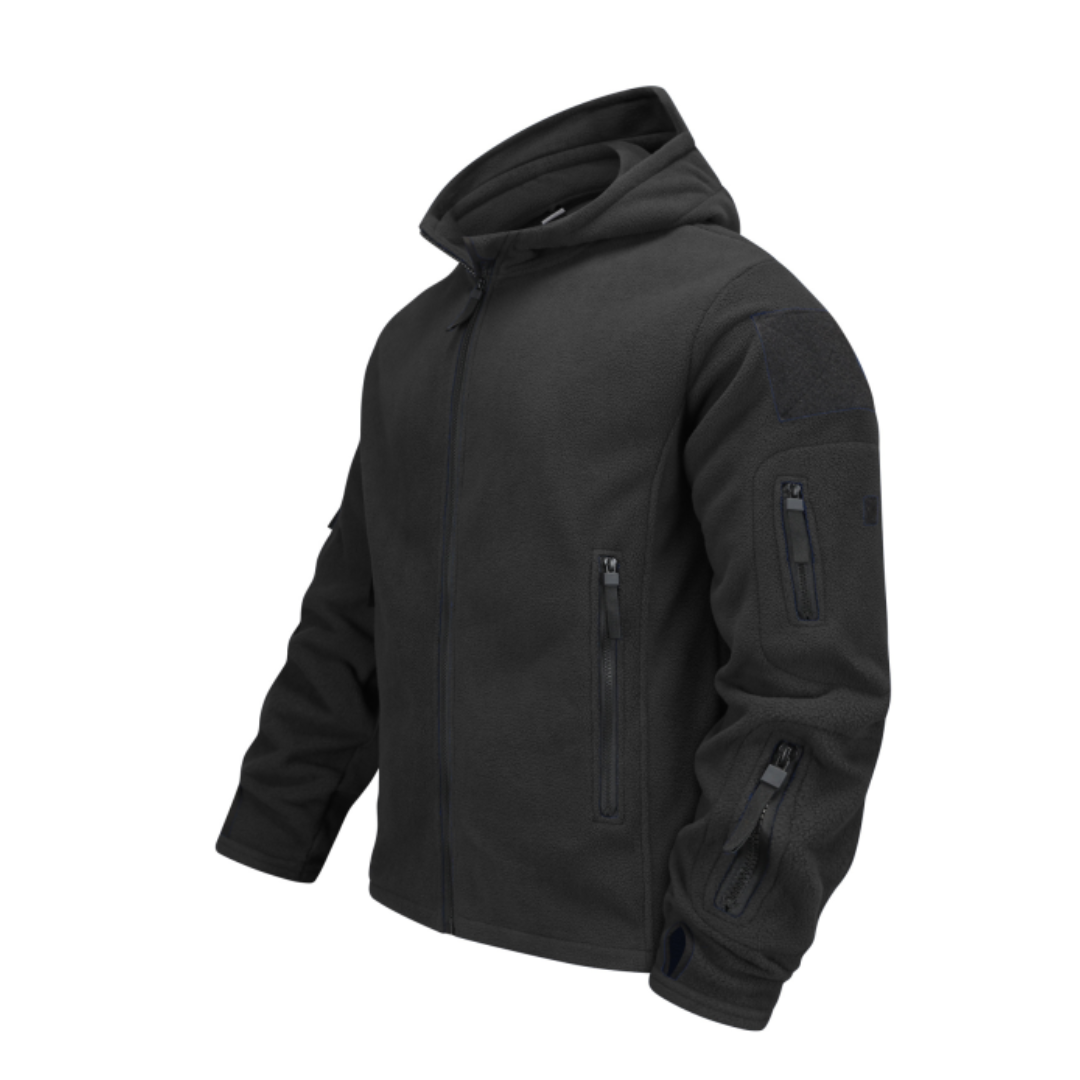 Relvand | Homme Manteau Polaire à Capuche Zippé - Black - Image 1