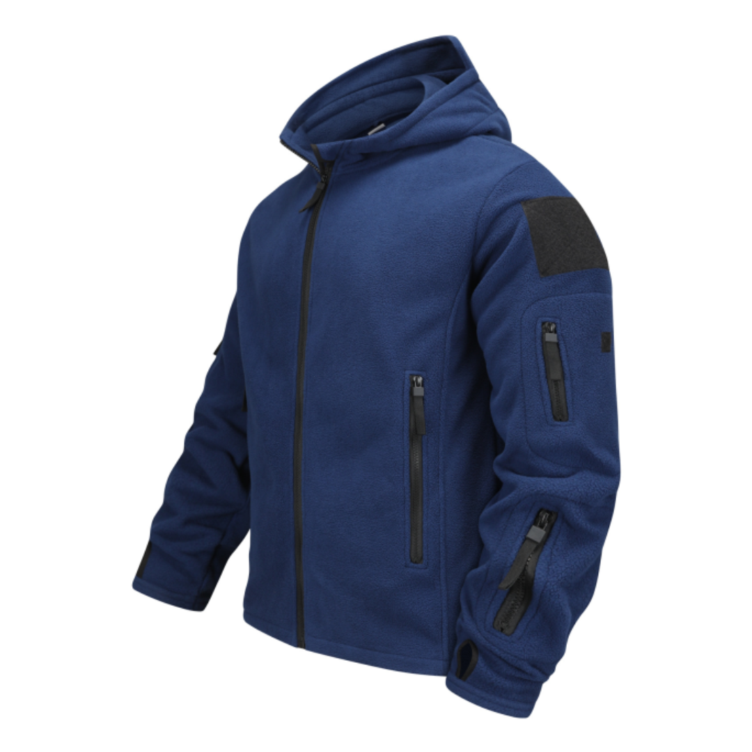 Relvand | Homme Manteau Polaire à Capuche Zippé - Black - Image 2