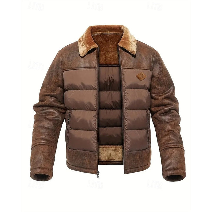 Roderik | Homme Veste Matelassée Col Fourrure Hiver - Brown - Image 1