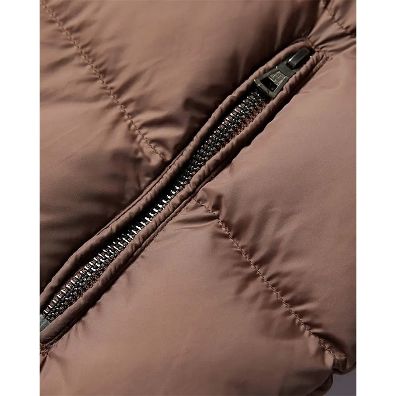 Roderik | Homme Veste Matelassée Col Fourrure Hiver - Brown - Image 5