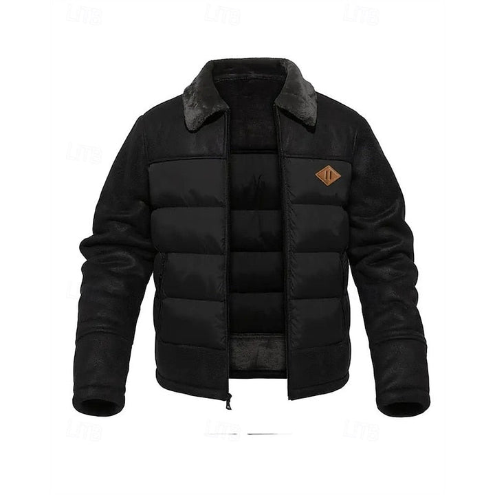 Roderik | Homme Veste Matelassée Col Fourrure Hiver - Brown - Image 6