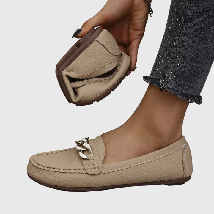 Rolvène | Mocassins Femme Chaîne Dorée à Enfiler - Image 6