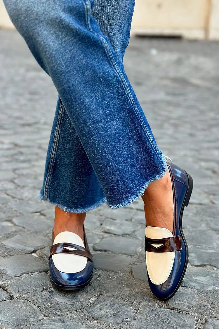 Érondelle | Femme Mocassins Bicolores à Enfiler - Image 1