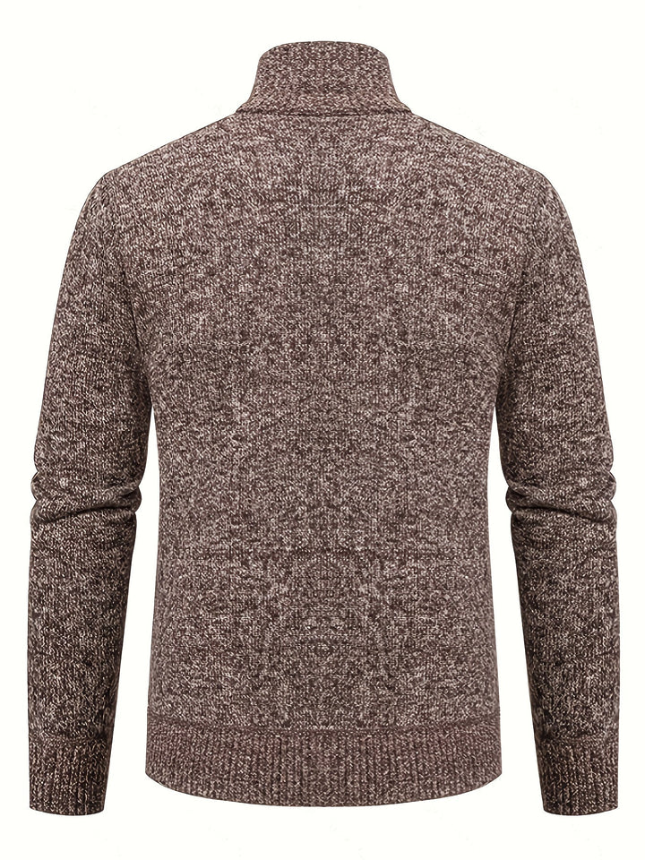 Lévand | Homme Cardigan Zippé Torsadé Col Montant - Black - Image 21