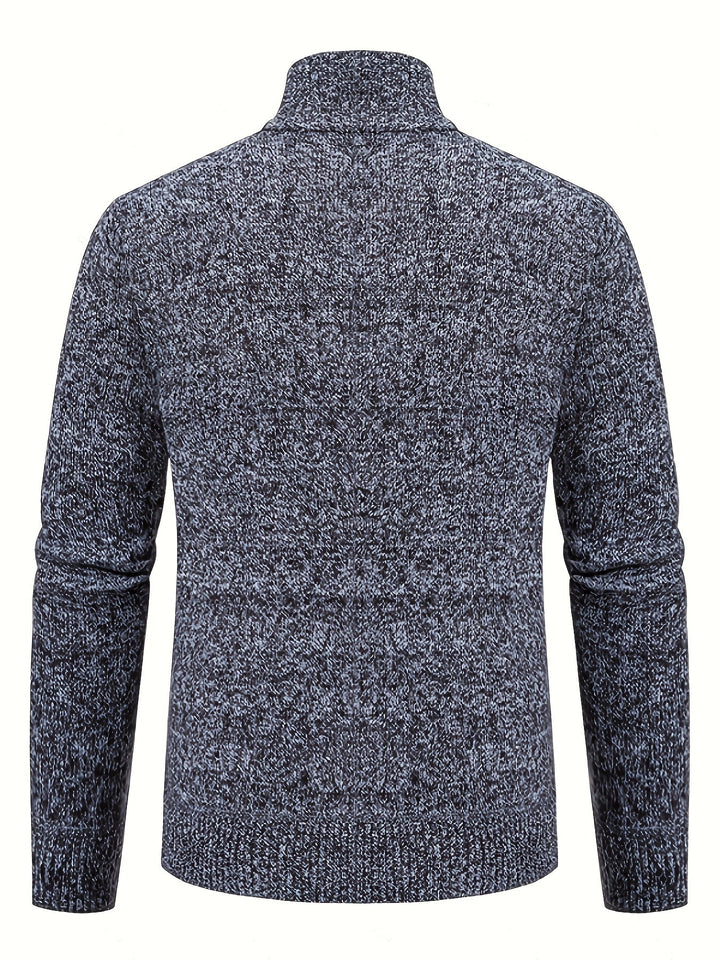 Lévand | Homme Cardigan Zippé Torsadé Col Montant - Black - Image 27